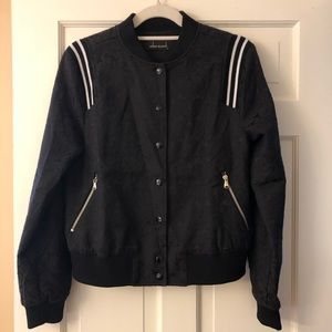 OOBERSWANK Black Textured Bomber Jacket
